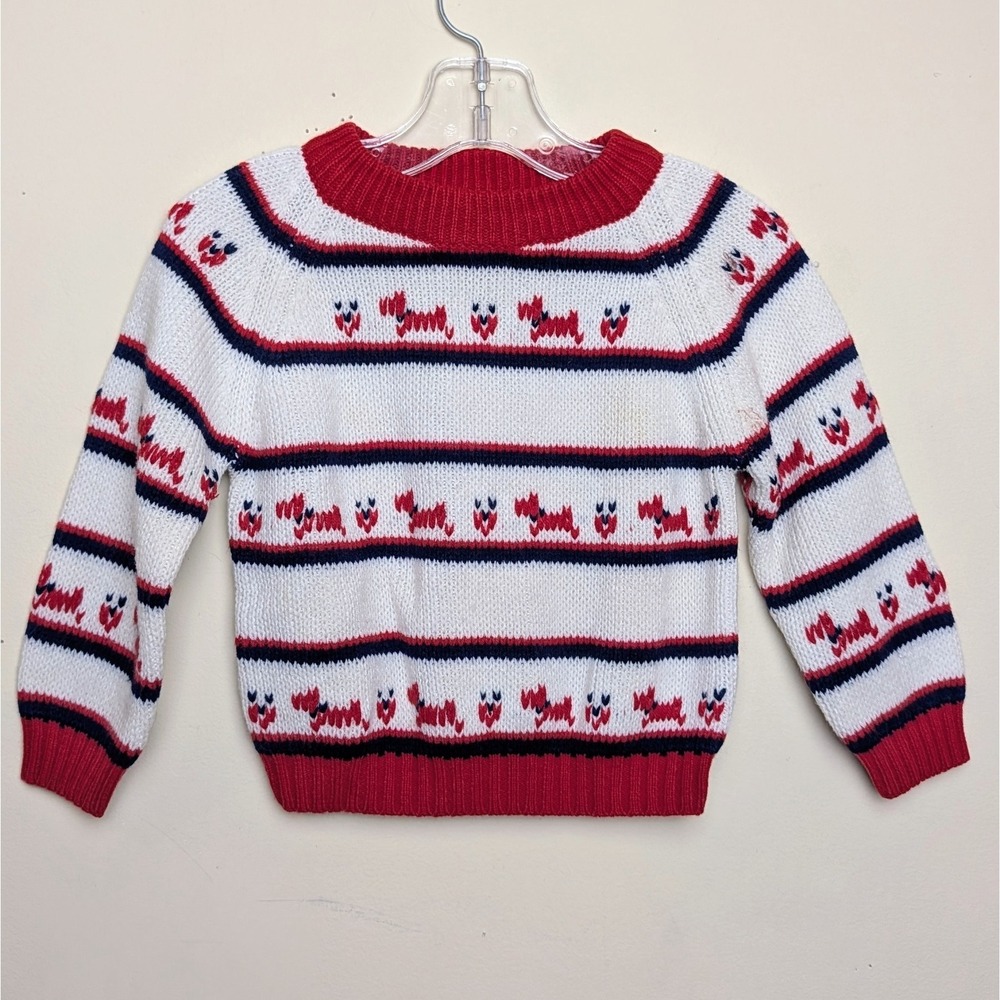 Vintage GIMBELS Childrens Dog Puppies 80s‎ Holiday Sweater Infant Size 18 Months